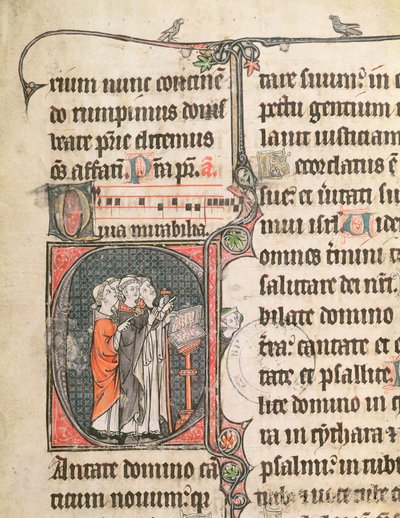 Ms 124 fol.98 Moines chantant, d