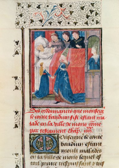 Dernière maladie du comte Baudouin V de Hainaut - French School