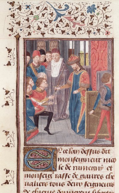 Ms 149 t.3 fol.95v Nomination de deux chevaliers, de l