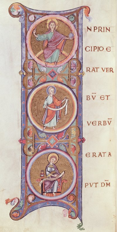 Ms 14 fol.60v Initiale historiée I représentant le début de l
