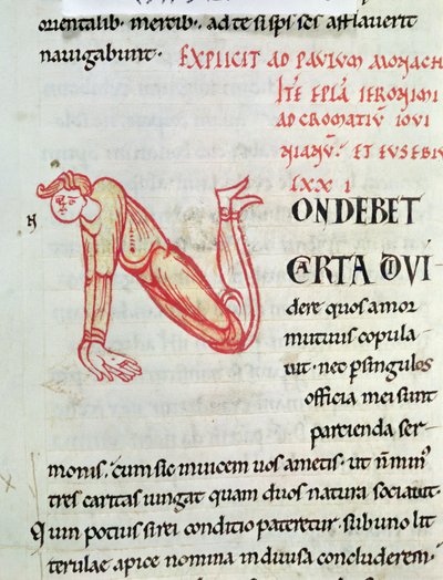 Ms 154 fol.137v Initiale historiée N, des lettres de Saint Jérôme - French School