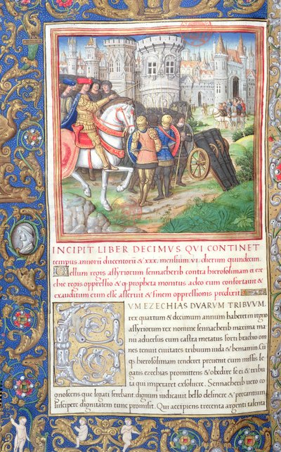 Illustration du Livre X (De la captivité des dix tribus à la première année de Cyrus), Chapitre 1 des Antiquités des Juifs (Antiquitates Judaicae) par Flavius Josèphe - French School