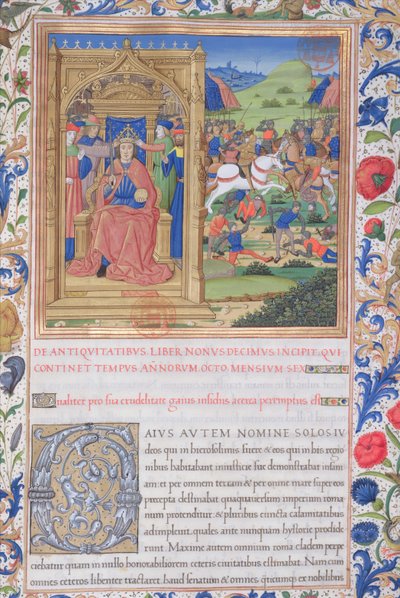 Illustration du Livre XIX (Du départ des Juifs de Babylone à Fadus le procurateur romain), Chapitre 1 des Antiquités des Juifs (Antiquitates Judaicae) par Flavius Josèphe - French School