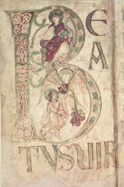 Initiale historiée B représentant Saint Jean l