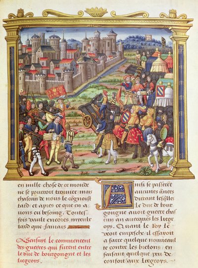 Guerre entre Charles le Téméraire, duc de Bourgogne et Liège en 1467-68, des Mémoires de Philippe de Commynes (1445-1509) - French School
