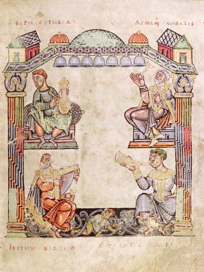 Ms 2 fol.11 (6) Quatre musiciens, d