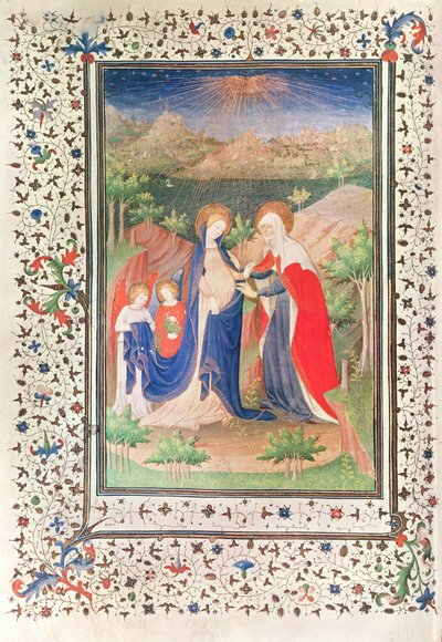Ms 2 fol.65v La Visitation, des Heures de Boucicaut, c.1410 - French School