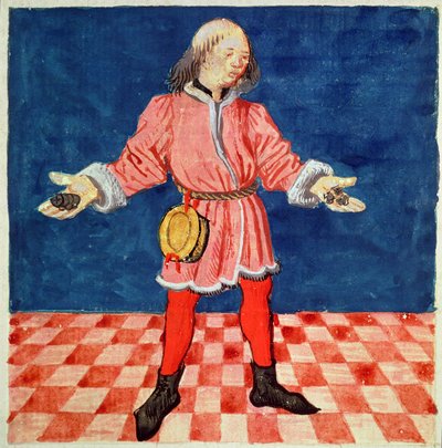 Ms. 3066 fol. 64v Le Lanceur de dés, du Livre des échecs moralisés, par Jacques de Cessoles - French School