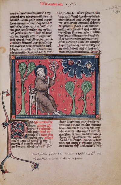 Ms 320 Fol.192 Les Cieux, du De Natura rerum par Thomas van Cantimpré (1201-72) - French School
