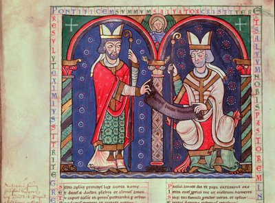 Raban Maur offrant son livre au pape Grégoire I depuis l