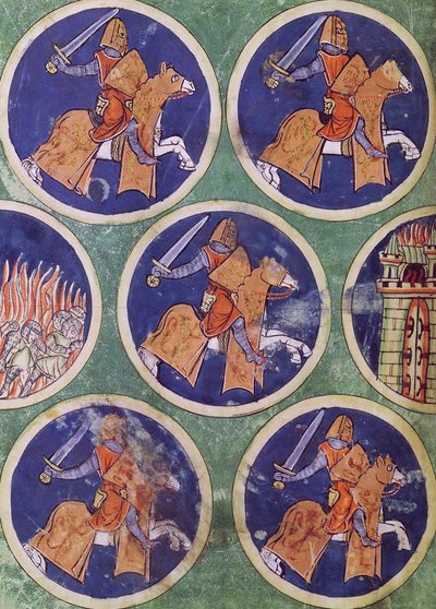 Ms 3516 fol.217v Cinq chevaliers - French School