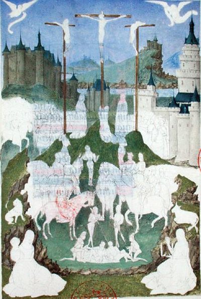Ms 473 La Crucifixion ou Golgotha, miniature inachevée des 