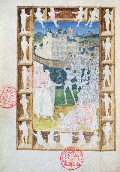 Le Massacre des Innocents, miniature inachevée des Heures de Charles de France, vers 1466-69 - French School