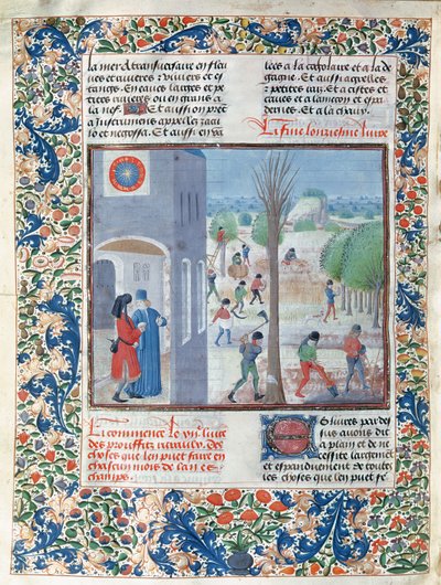 Ms 5064 f.299v Occupations pour chaque mois de l