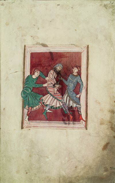 Ms 698 fol.34r Miracle de Saint Omer (595-670) de la Vie de Saint Omer - French School