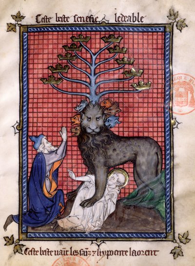 Ms 870 Fol.8 La Bête à sept têtes de l