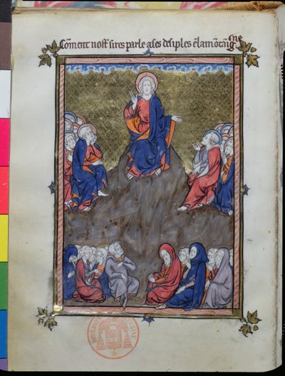 Le Sermon sur la Montagne, de La Somme le Roy par Frère Laurent, illuminé par Maître Honoré - French School