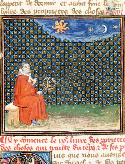 Ms 993 fol.114 Propriétés du ciel, du Livre des Propriétés des Choses par Jean Cordichon - French School