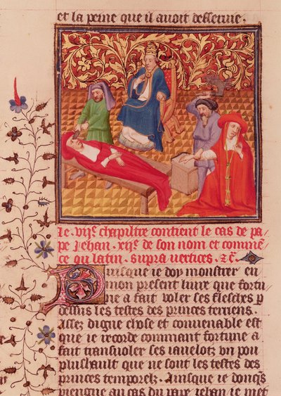 Le pape Jean XII punissant ses ennemis après son retour à Rome en 964 - French School
