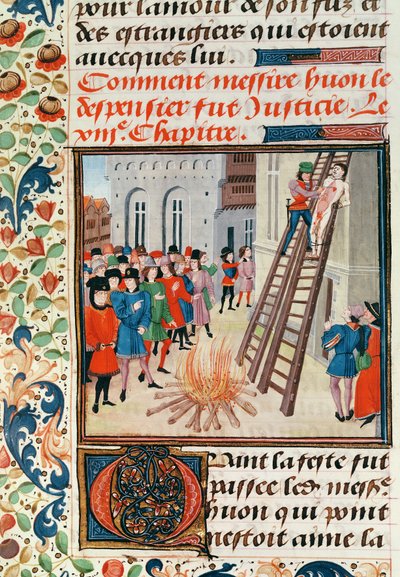 Exécution de Hugh Despenser, de la Chronique de Froissart - French School