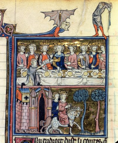 Ms Fr 95 f.326 Le roi Arthur et ses chevaliers autour de la Table, de l