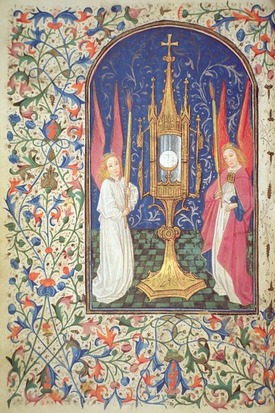 Le Saint Sacrement et deux anges, c.1460 - French School