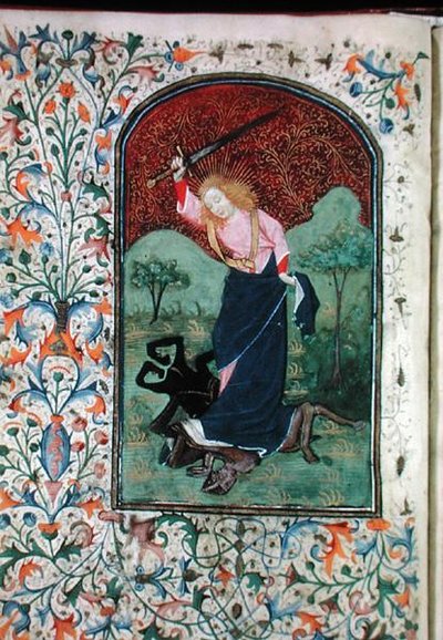 Lutte avec une bête, vers 1460 - French School