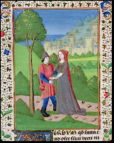 Ms. H7 fol.103v Osée et la Prostituée, de la Bible de Jean XXII - French School