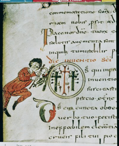 Initiale historiée O, du Sacramentaire de Gellone - French School