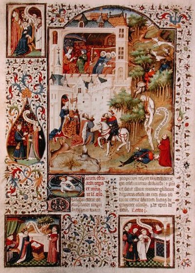Ms Lat 17294 La mort de Saint Édouard le Confesseur (1003-66) du Bréviaire du Duc de Bedford, c.1424-1435 - French School