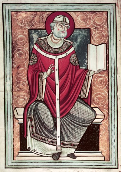 Ms Lat 2287 f.1v Saint Grégoire (vers 540-604) de Lettre de Saint Grégoire - French School