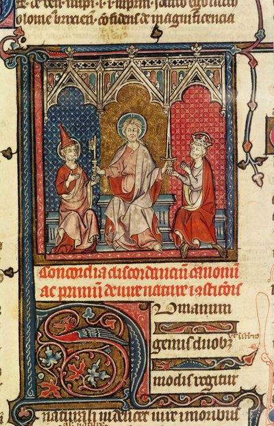 Pouvoir spirituel et temporel, des Décrets de Gratien, 1314 - French School