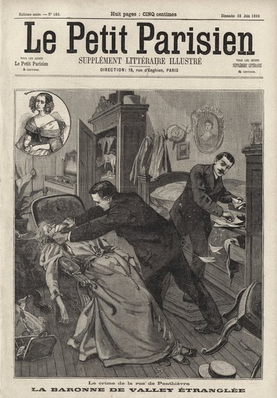 Meurtre de la vieille baronne de Valley chez elle, rue de Penthièvre, Paris - French School