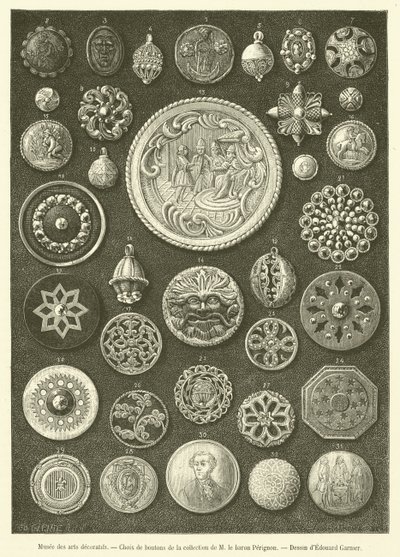 Musée des arts décoratifs, Choix de boutons - French School