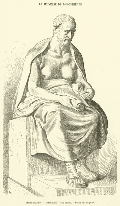 Musée du Louvre, Démosthène, statue antique - French School