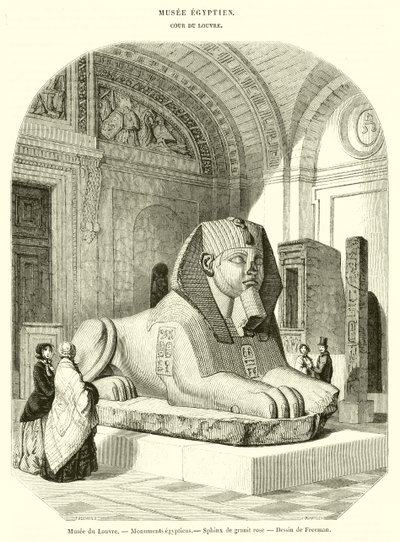 Monuments égyptiens, Sphinx de granit rose - French School