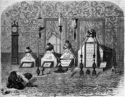 Art funéraire musulman : turbes (tombes) de derviches tourneurs. Scutari, Turquie - French School