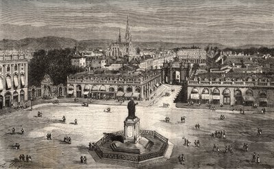 Nancy - Meurthe-et-Moselle - gravure dans « La France illustrée : géographie, histoire, administration statistique » par V.A. Malt-Brown. 1884 - French School