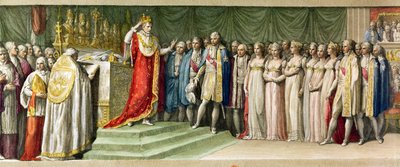 Napoléon Bonaparte (1769-1821) se couronnant lui-même avec la Couronne de Fer des Lombards à Milan, 1805 - French School