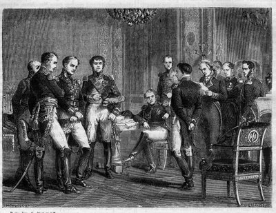 Napoléon Bonaparte - première abdication de Napoléon en 1814 - Lecture en présence de Napoléon d