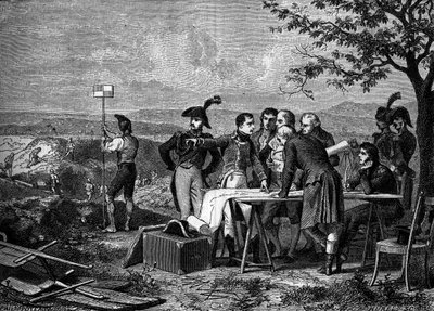 Napoléon Bonaparte indiquant le plan pour le percement du canal de Saint-Quentin en 1801 - Gravure du 19e siècle - French School