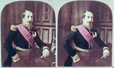 Napoléon III (1808-73), c.1860, photographie stéréoscopique colorée prise entre 1860 et 1870 - French School