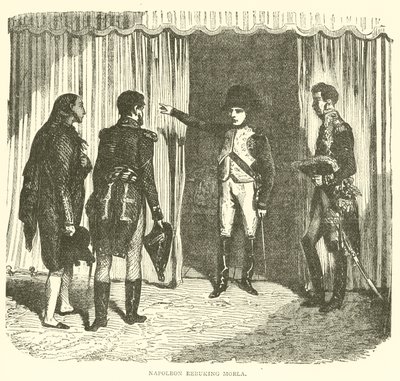 Napoléon réprimandant Morla (gravure) - French School
