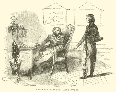 Napoléon et le président Aubry (gravure) - French School