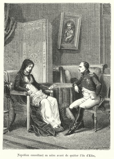 Napoléon consultant sa mère avant de quitter l