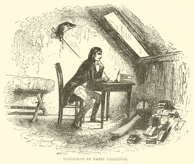 Napoléon dans les logements parisiens (gravure) - French School