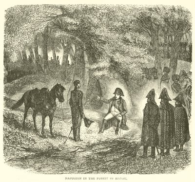 Napoléon dans la forêt de Hanau (gravure) - French School