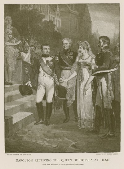 Napoléon recevant la reine de Prusse à Tilsit - French School