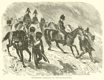 Descente de Napoléon du Guadarama (gravure) - French School