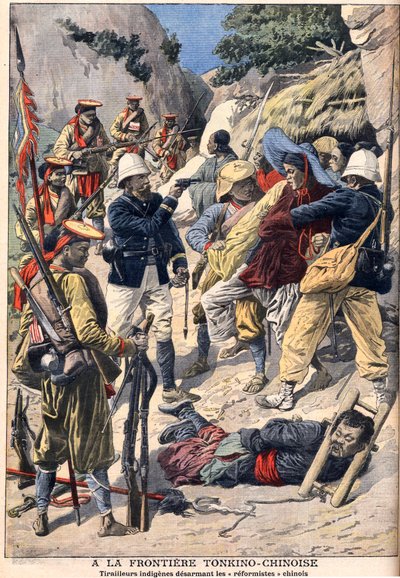 Troupes indigènes désarmant des 